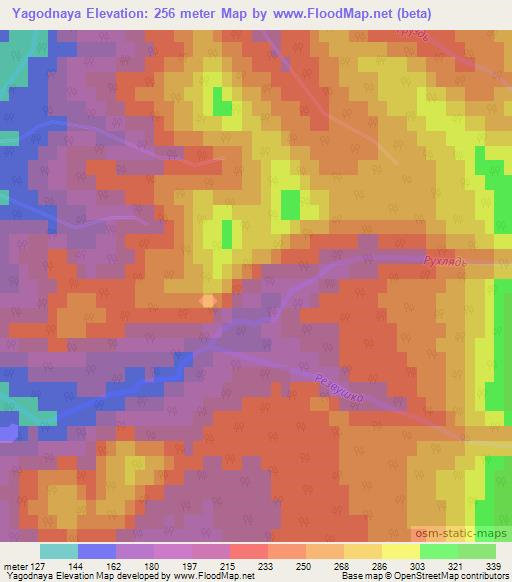 Yagodnaya,Russia Elevation Map