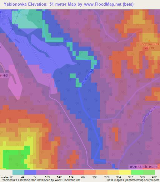 Yablonovka,Russia Elevation Map