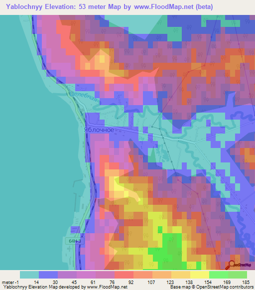 Yablochnyy,Russia Elevation Map