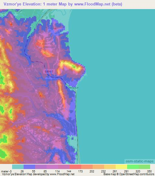 Vzmor'ye,Russia Elevation Map