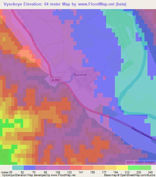 Vysokoye,Russia Elevation Map