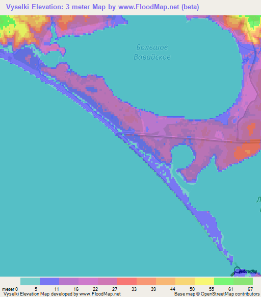 Vyselki,Russia Elevation Map