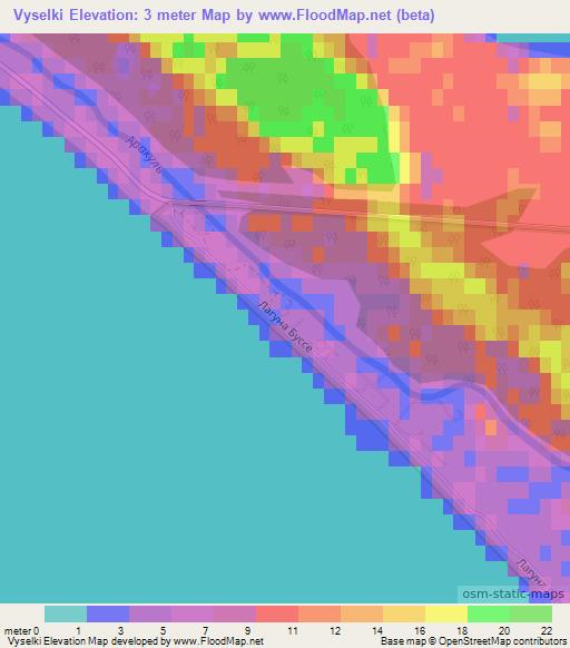 Vyselki,Russia Elevation Map