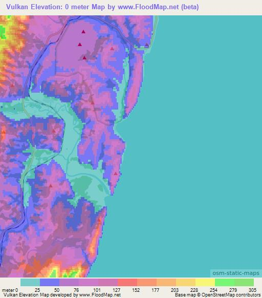 Vulkan,Russia Elevation Map