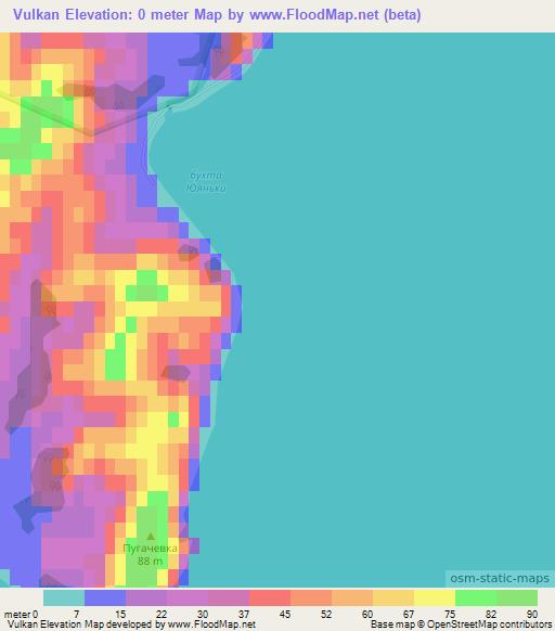 Vulkan,Russia Elevation Map