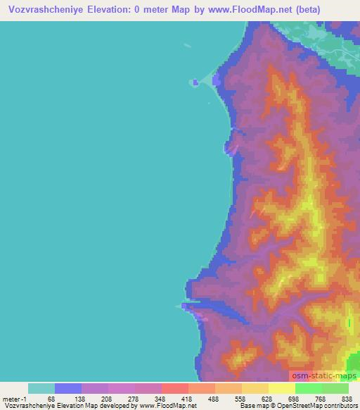 Vozvrashcheniye,Russia Elevation Map