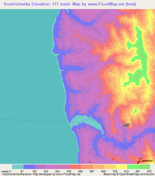 Vozdvizhenka,Russia Elevation Map