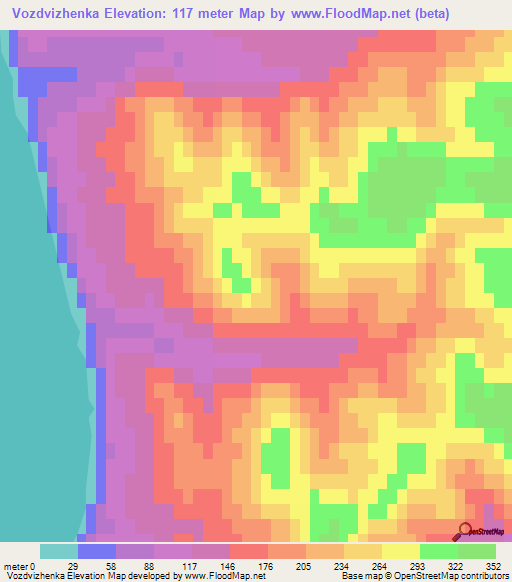 Vozdvizhenka,Russia Elevation Map