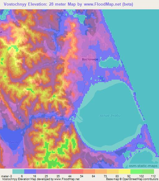 Vostochnyy,Russia Elevation Map