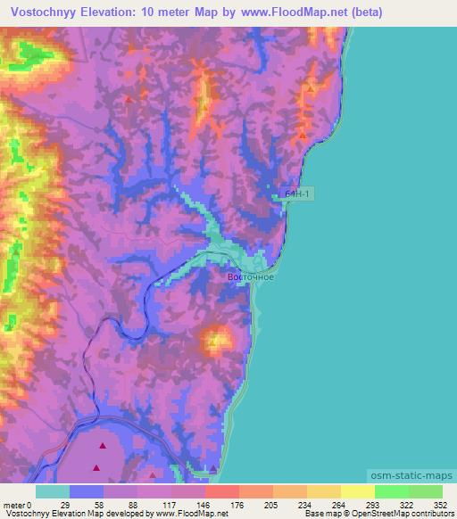 Vostochnyy,Russia Elevation Map