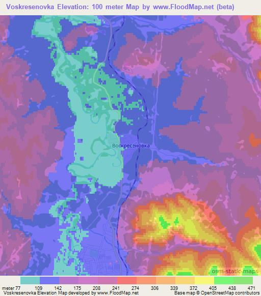 Voskresenovka,Russia Elevation Map