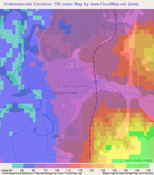 Voskresenovka,Russia Elevation Map