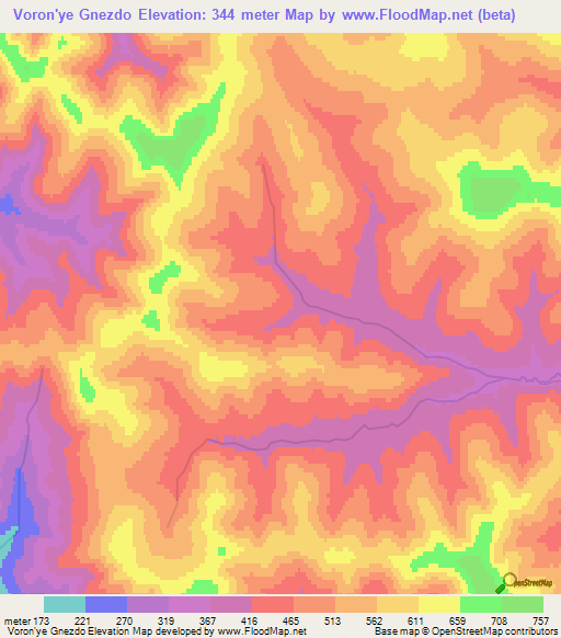 Voron'ye Gnezdo,Russia Elevation Map