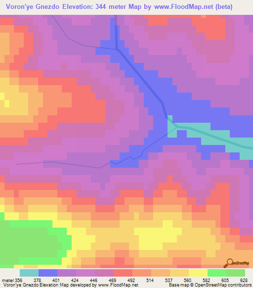 Voron'ye Gnezdo,Russia Elevation Map