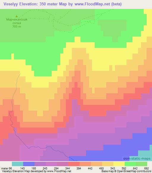 Veselyy,Russia Elevation Map