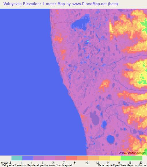 Valuyevka,Russia Elevation Map