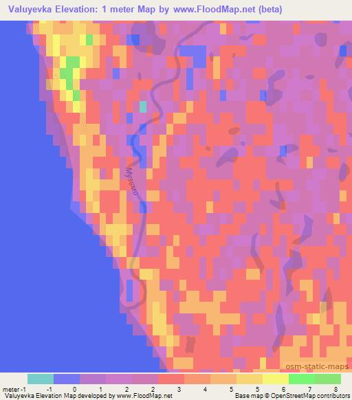Valuyevka,Russia Elevation Map