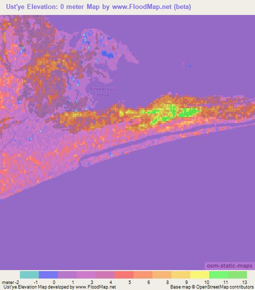 Ust'ye,Russia Elevation Map