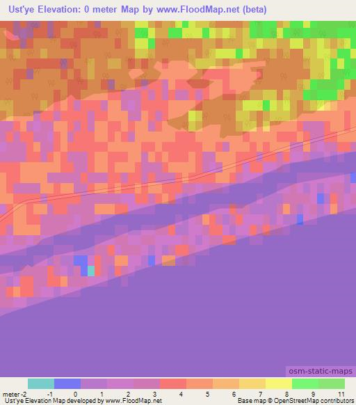 Ust'ye,Russia Elevation Map