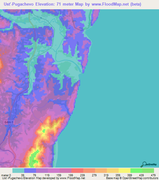 Ust'-Pugachevo,Russia Elevation Map