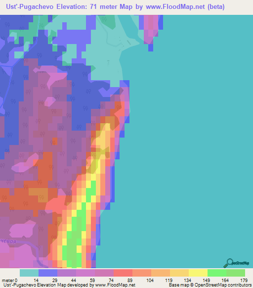 Ust'-Pugachevo,Russia Elevation Map