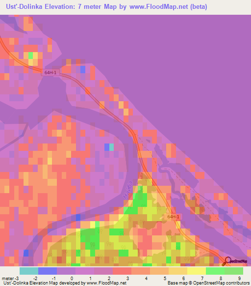 Ust'-Dolinka,Russia Elevation Map