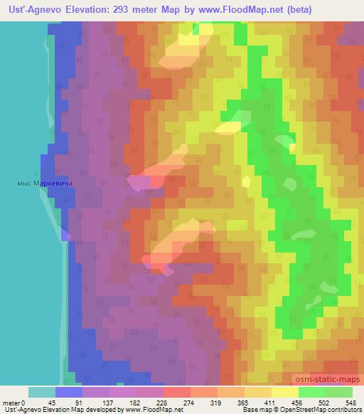 Ust'-Agnevo,Russia Elevation Map