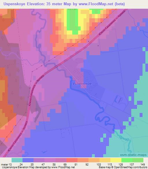 Uspenskoye,Russia Elevation Map