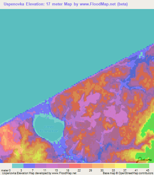 Uspenovka,Russia Elevation Map