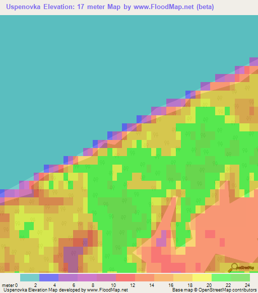 Uspenovka,Russia Elevation Map