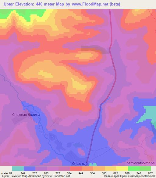 Uptar,Russia Elevation Map