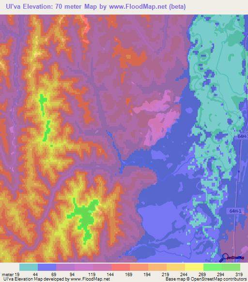 Ul'va,Russia Elevation Map