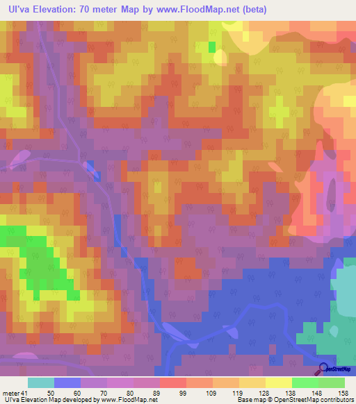 Ul'va,Russia Elevation Map