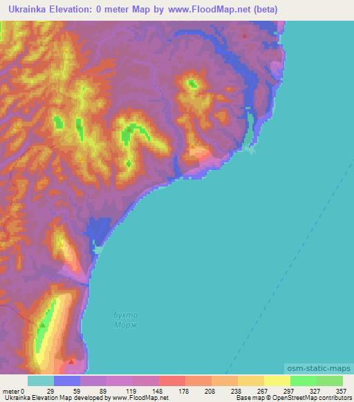 Ukrainka,Russia Elevation Map