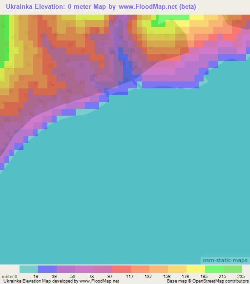 Ukrainka,Russia Elevation Map