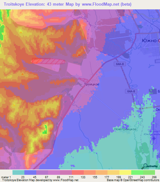 Troitskoye,Russia Elevation Map