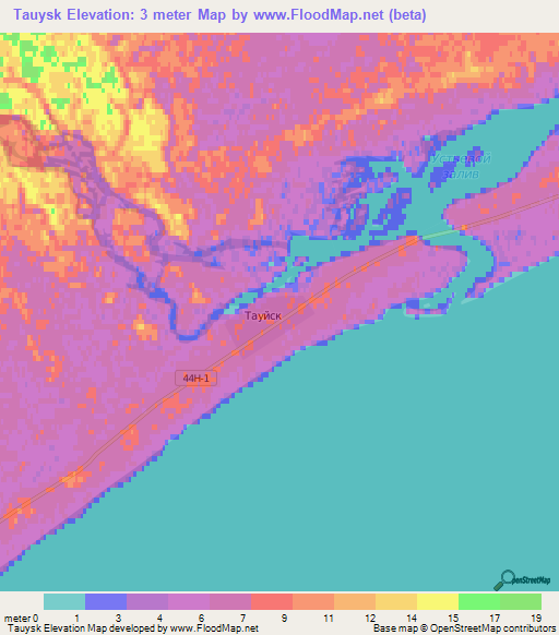 Tauysk,Russia Elevation Map