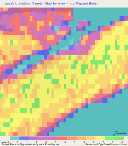 Tauysk,Russia Elevation Map