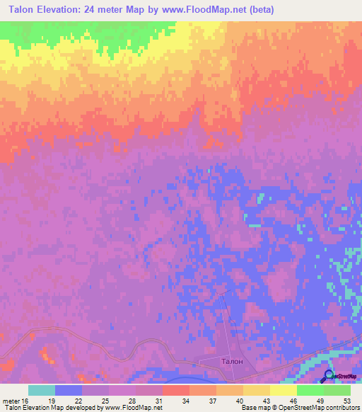 Talon,Russia Elevation Map