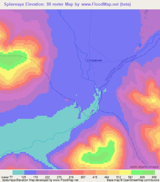 Splavnaya,Russia Elevation Map