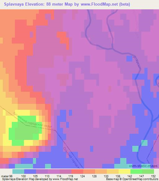 Splavnaya,Russia Elevation Map