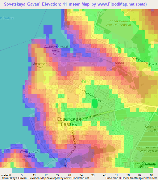 Sovetskaya Gavan',Russia Elevation Map