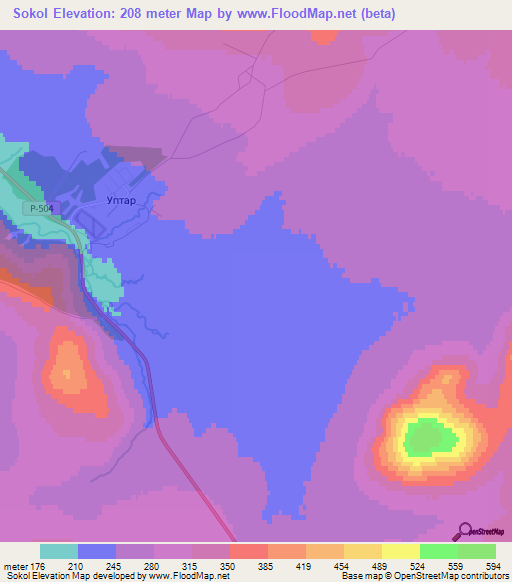 Sokol,Russia Elevation Map