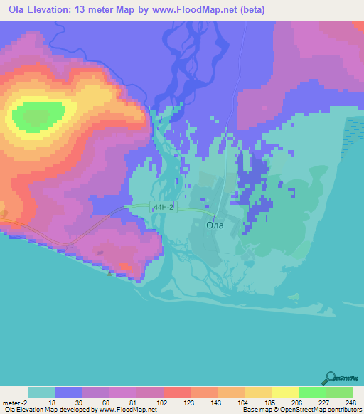 Ola,Russia Elevation Map