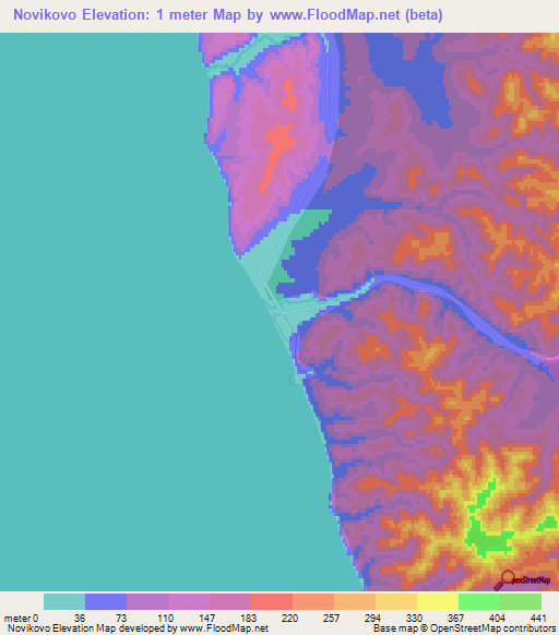 Novikovo,Russia Elevation Map