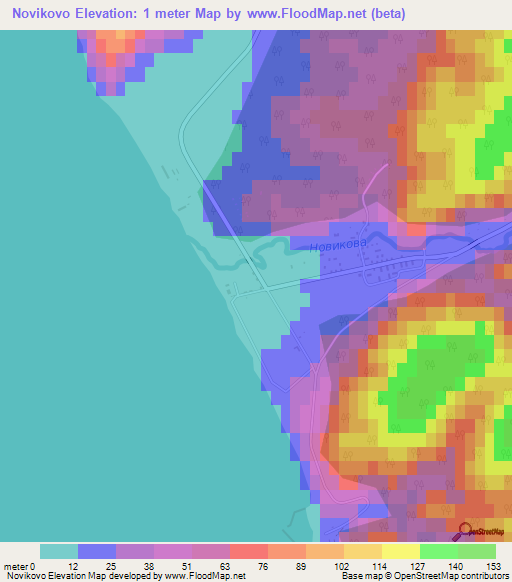 Novikovo,Russia Elevation Map