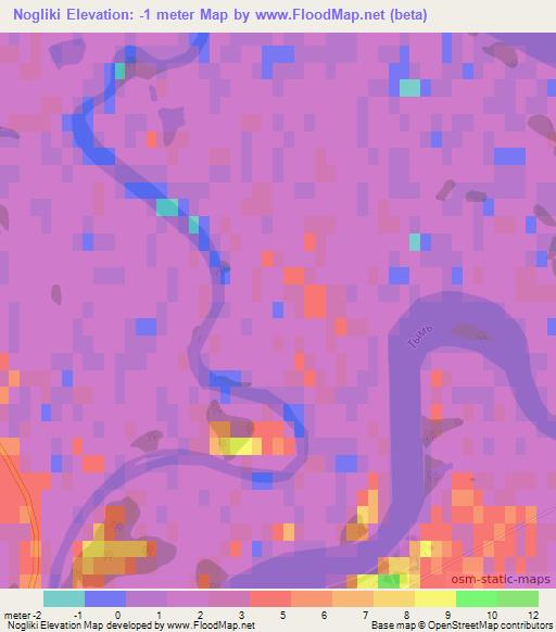 Nogliki,Russia Elevation Map