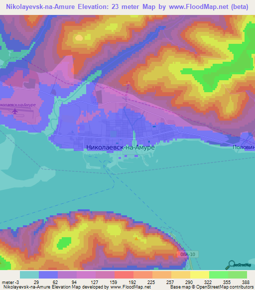 Nikolayevsk-na-Amure,Russia Elevation Map