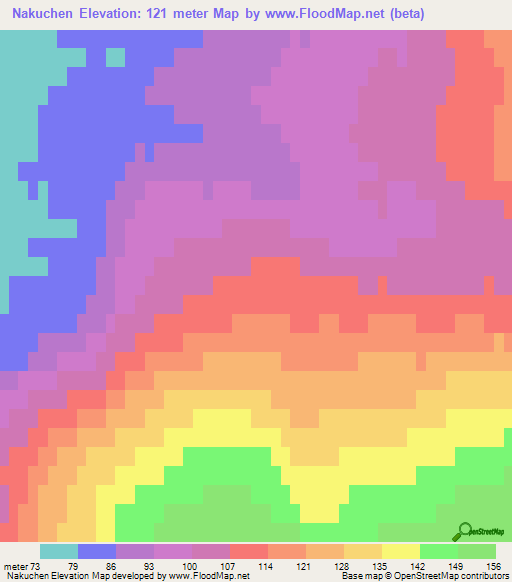 Nakuchen,Russia Elevation Map