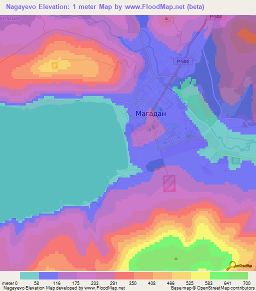 Nagayevo,Russia Elevation Map